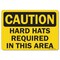 Signmission OSHA Caution Decal, Hard Hats Required in this Area, 7in X 5in Decal, 5" H, 7" W, Landscape OS-CS-D-57-L-19182 - alternate 1